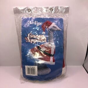 Vintage concrete porch Goose Christmas Santa outfit new in sealed package